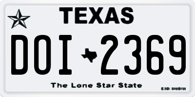 TX license plate DOI2369