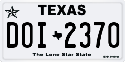 TX license plate DOI2370