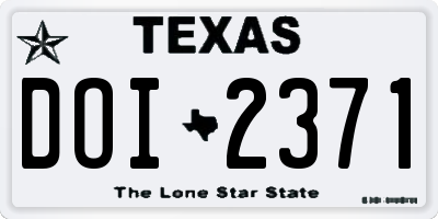 TX license plate DOI2371