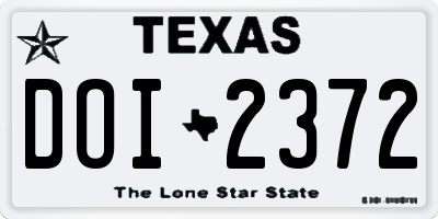 TX license plate DOI2372