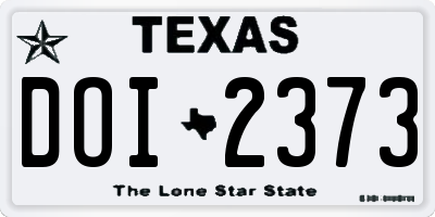 TX license plate DOI2373