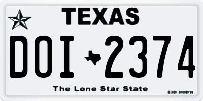 TX license plate DOI2374