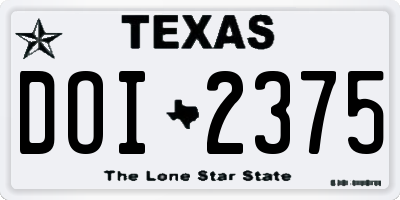 TX license plate DOI2375
