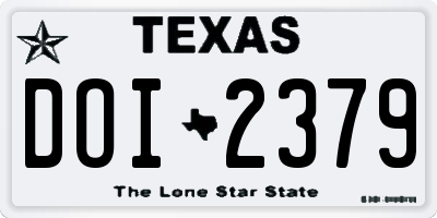 TX license plate DOI2379