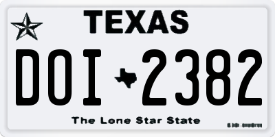 TX license plate DOI2382