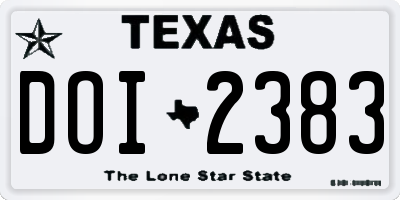 TX license plate DOI2383