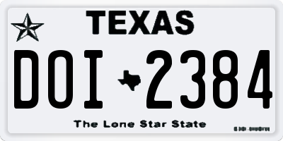 TX license plate DOI2384