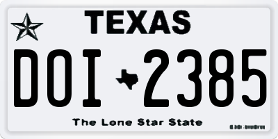 TX license plate DOI2385