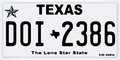 TX license plate DOI2386