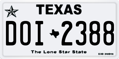 TX license plate DOI2388
