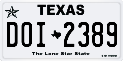 TX license plate DOI2389