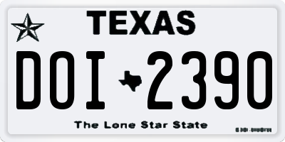 TX license plate DOI2390