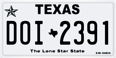 TX license plate DOI2391