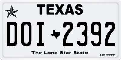 TX license plate DOI2392