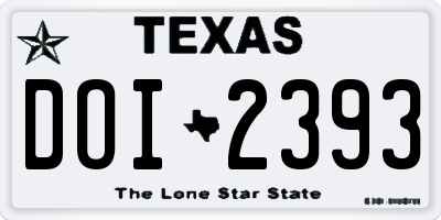 TX license plate DOI2393