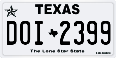TX license plate DOI2399
