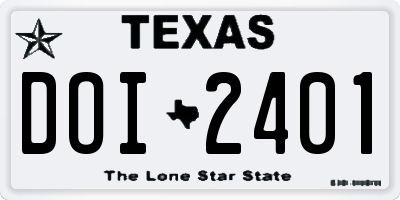 TX license plate DOI2401