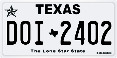 TX license plate DOI2402