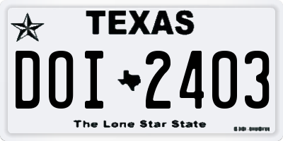 TX license plate DOI2403