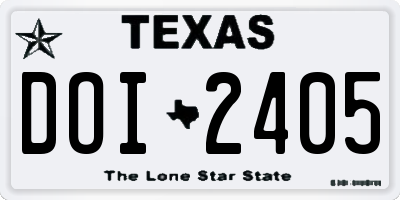 TX license plate DOI2405