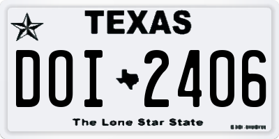 TX license plate DOI2406