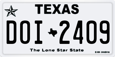 TX license plate DOI2409