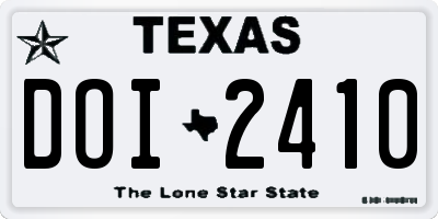TX license plate DOI2410