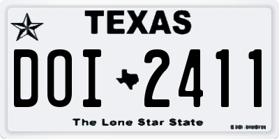 TX license plate DOI2411