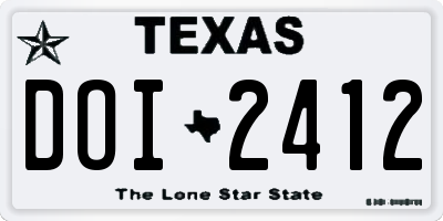 TX license plate DOI2412