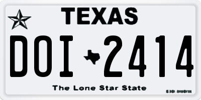 TX license plate DOI2414