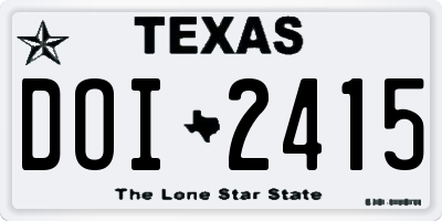 TX license plate DOI2415