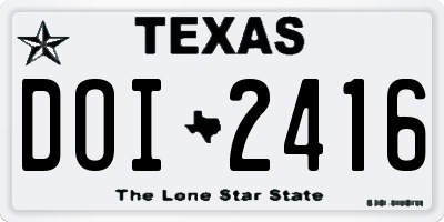 TX license plate DOI2416