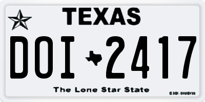 TX license plate DOI2417