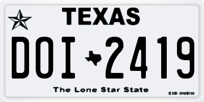 TX license plate DOI2419