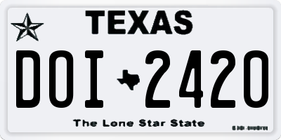 TX license plate DOI2420