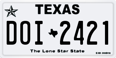 TX license plate DOI2421