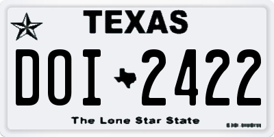 TX license plate DOI2422