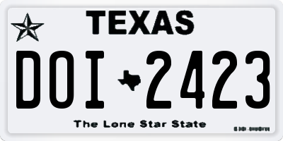 TX license plate DOI2423