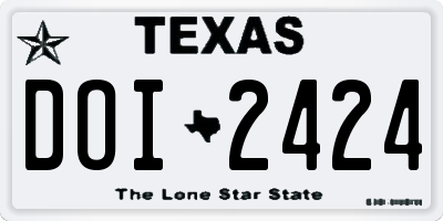 TX license plate DOI2424