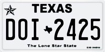 TX license plate DOI2425