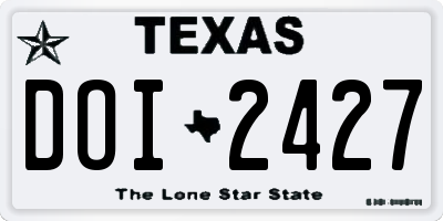 TX license plate DOI2427