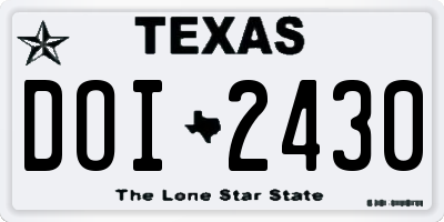 TX license plate DOI2430