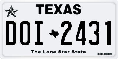 TX license plate DOI2431
