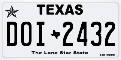 TX license plate DOI2432