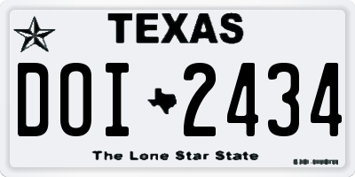 TX license plate DOI2434