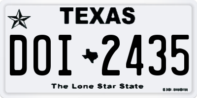 TX license plate DOI2435
