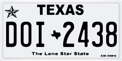 TX license plate DOI2438