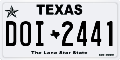 TX license plate DOI2441