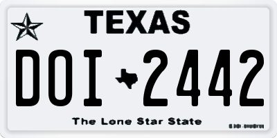 TX license plate DOI2442