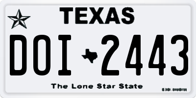 TX license plate DOI2443